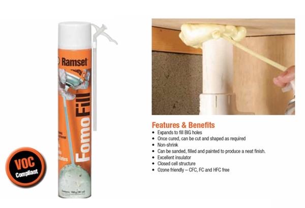 RAMSET RAMSET FOMOFILL EXPANDING FOAM OFF WHITE 750G ( FMFLG750)